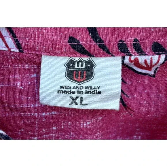 Vintage Mens Red Indiana Hoosiers Shirt Button Up Size XL Wes and Willy - Picture 3 of 4